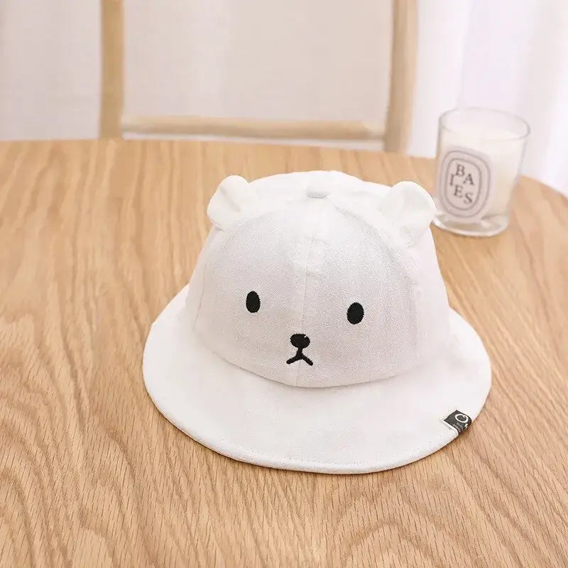 Chapeau bob bébé ourson blanc