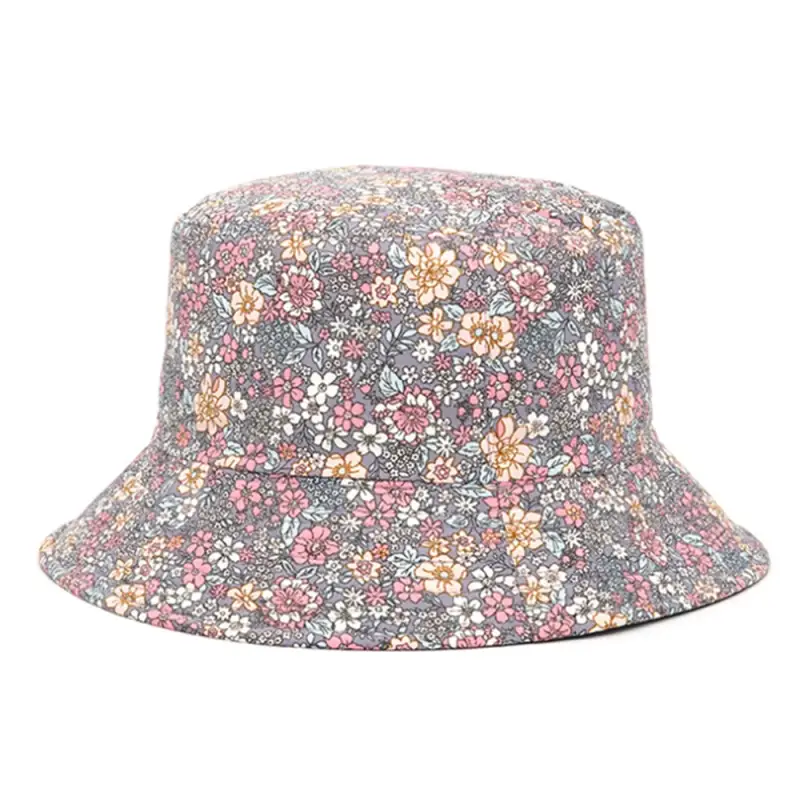 Bob chapeau fleur réversible gris