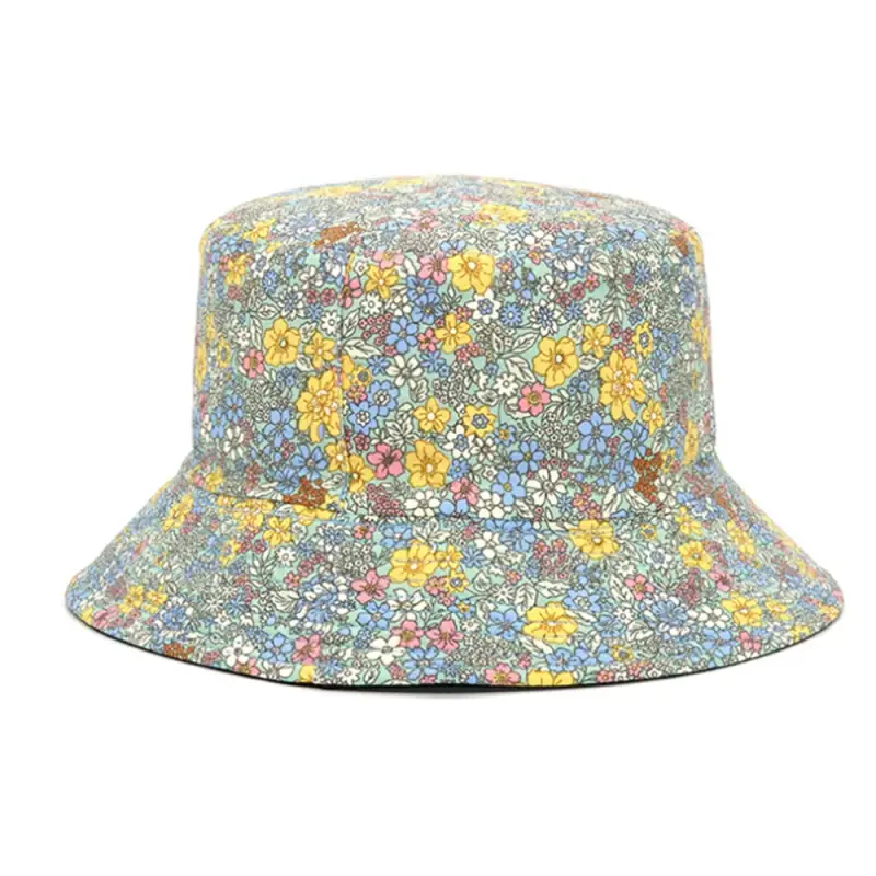 Bob chapeau fleur réversible vert