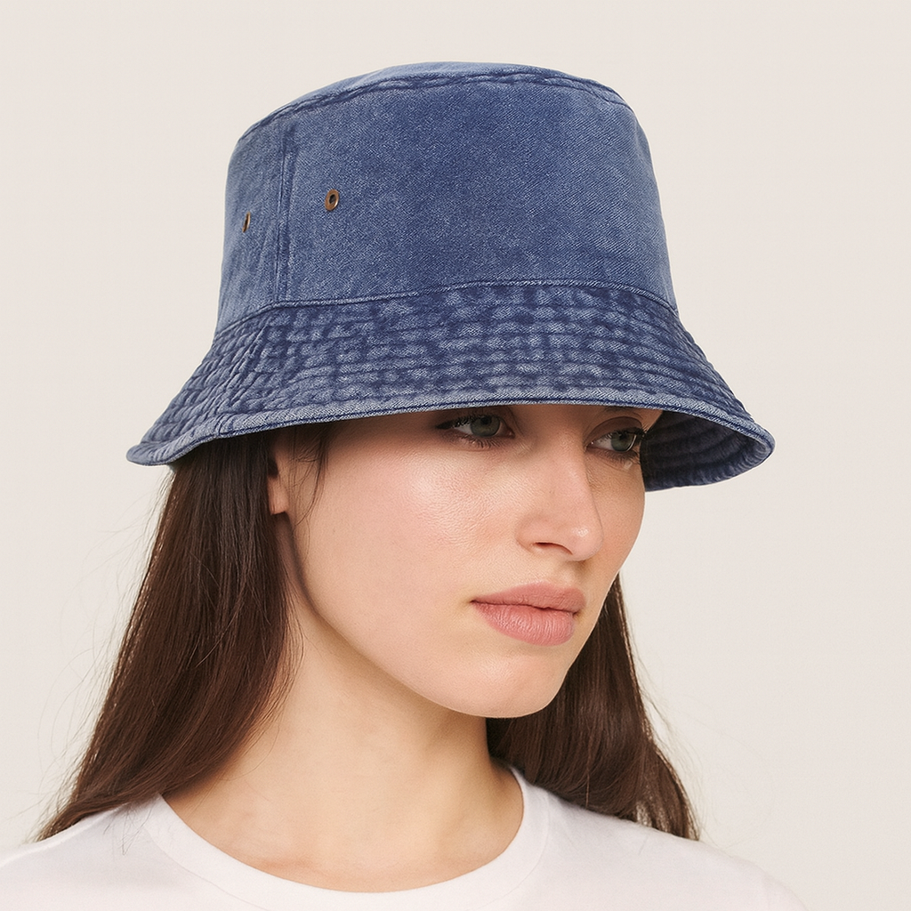 bob coton en jean effet delave bleu