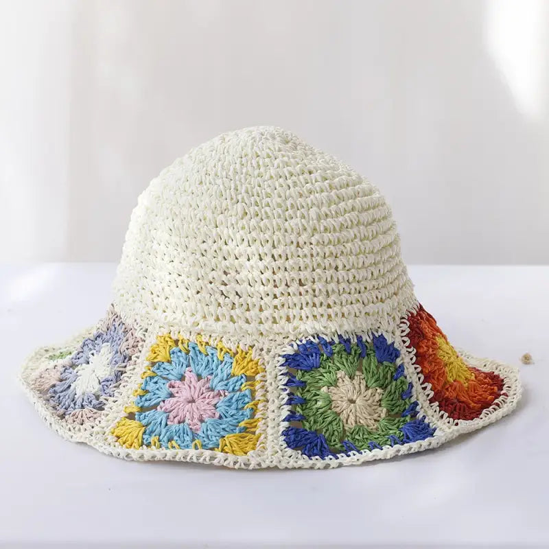 Bob crochet fleuri blanc