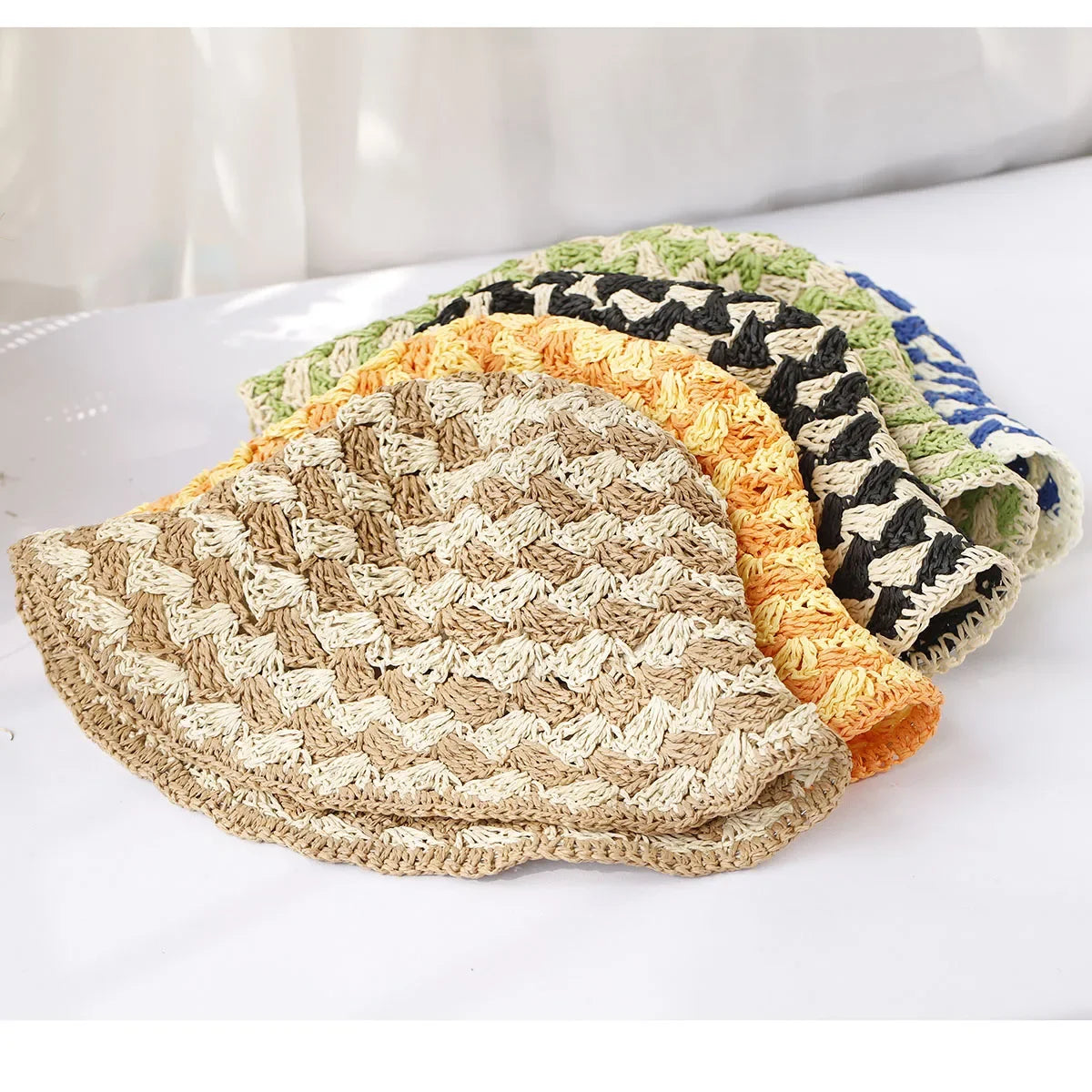 Bob crochet paille bicolore