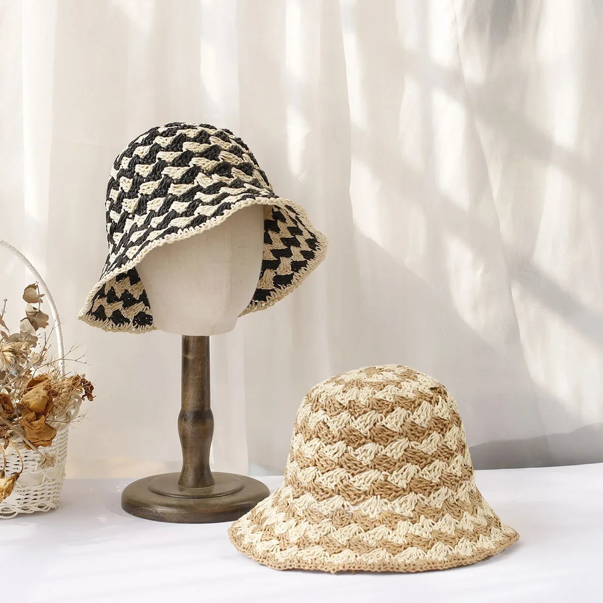 Bob crochet paille bicolore