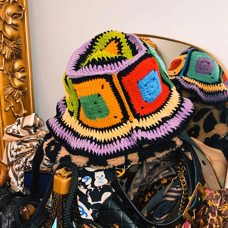 bob chapeau crochet patchwork