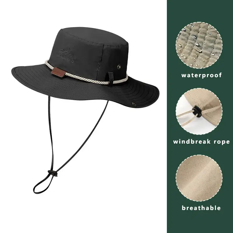 Chapeau bob ficelle homme travellers noir