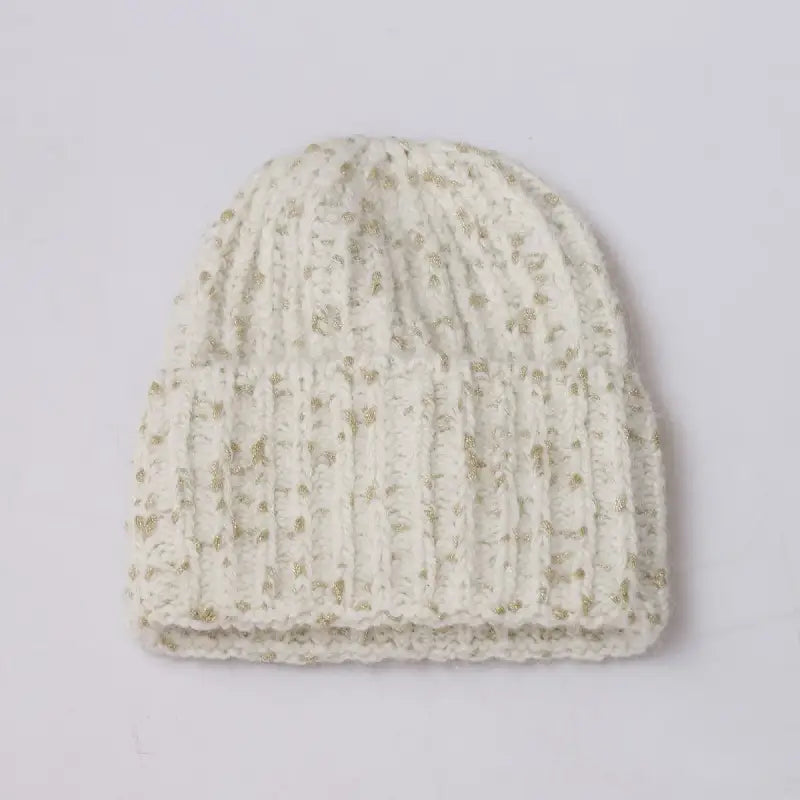 Bonnet au tricot beige