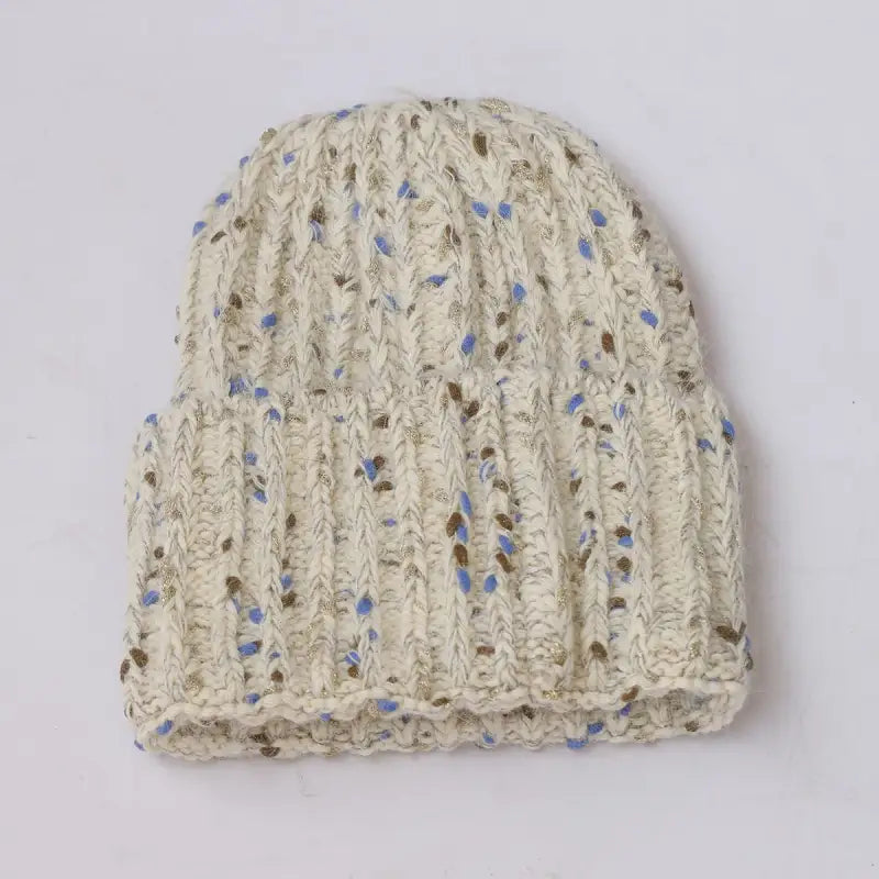 Bonnet au tricot crème