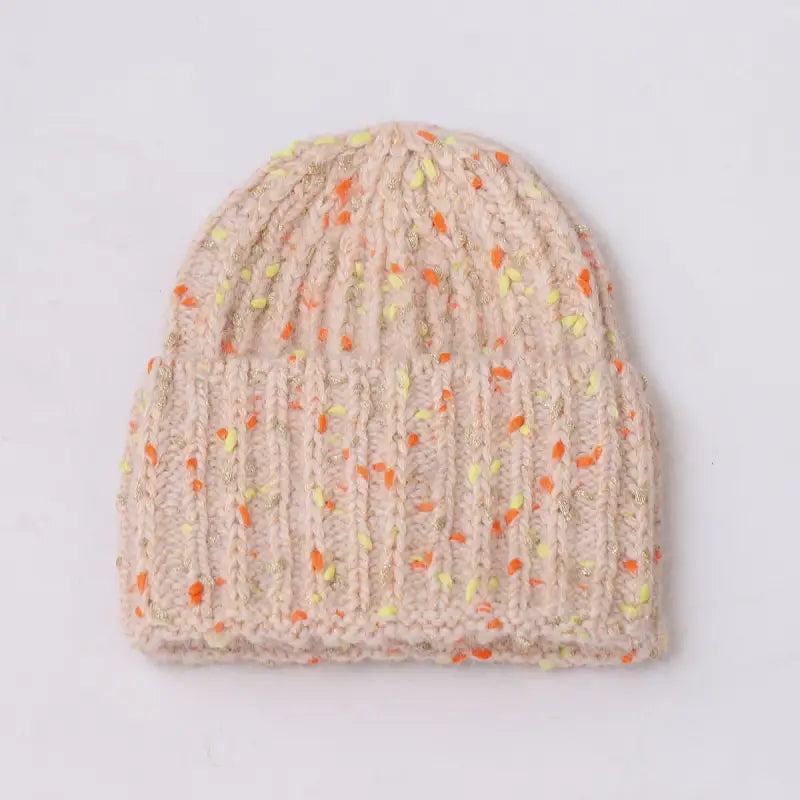 Bonnet au tricot orange