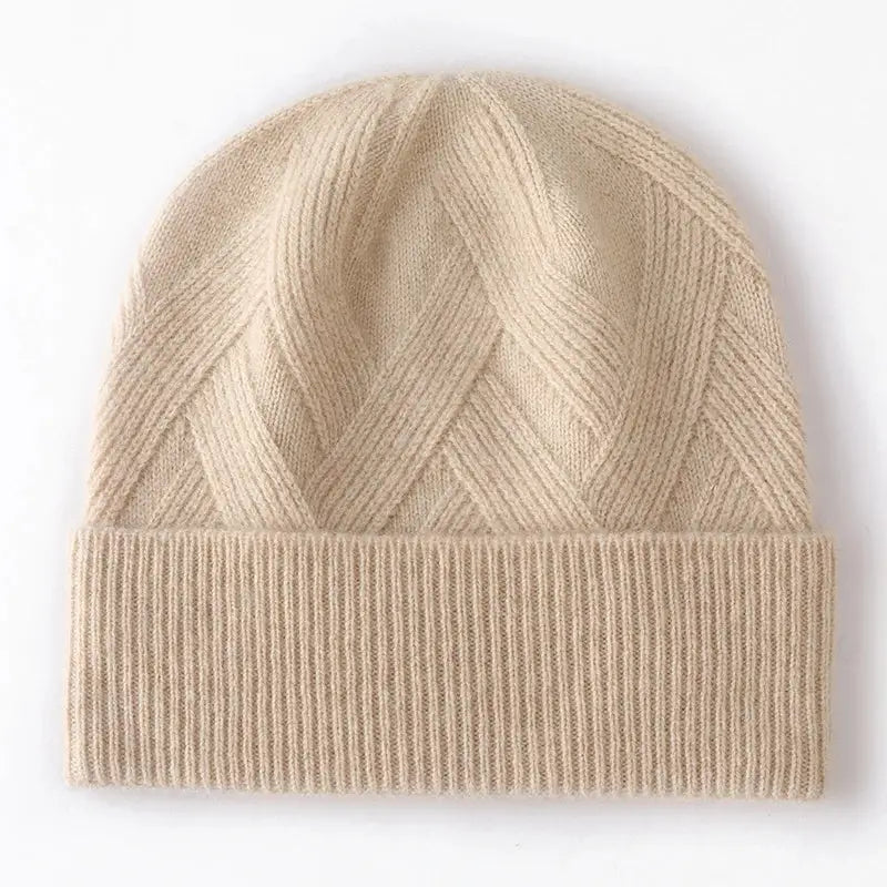 Bonnet cachemire femme beige