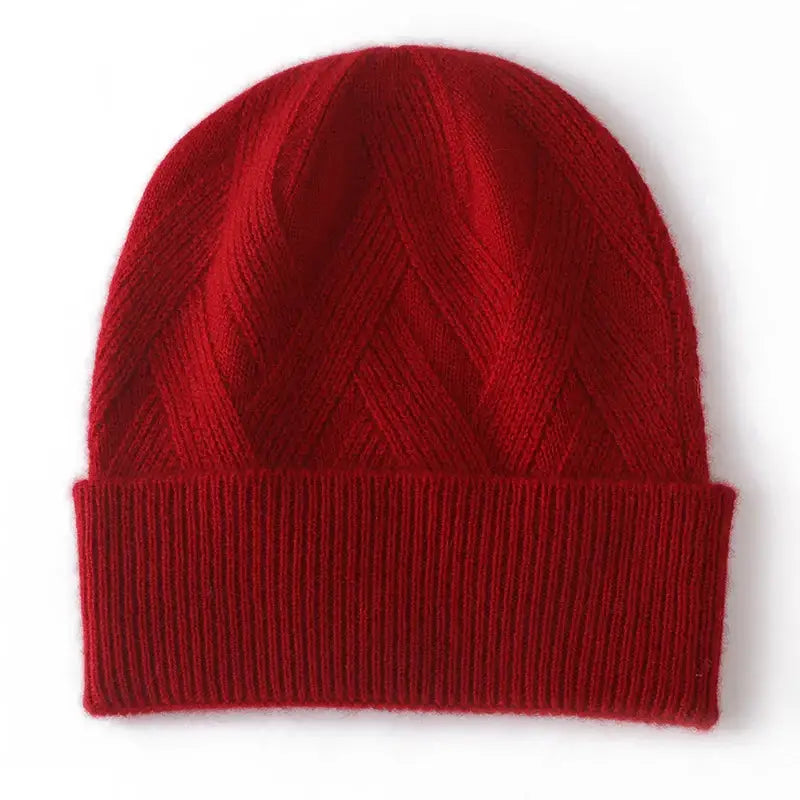 Bonnet cachemire femme rouge