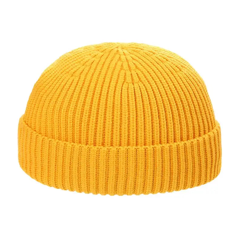 Bonnet docker homme jaune