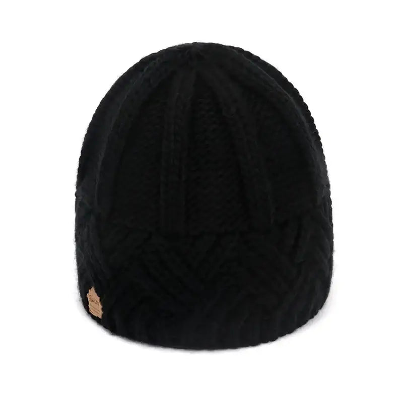 Bonnet en tricot femme noir