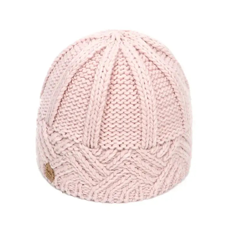 Bonnet en tricot femme rose