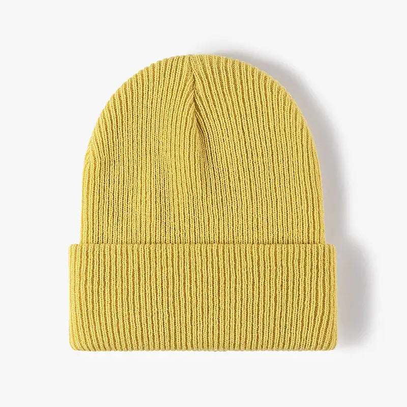 Bonnet en tricot jaune