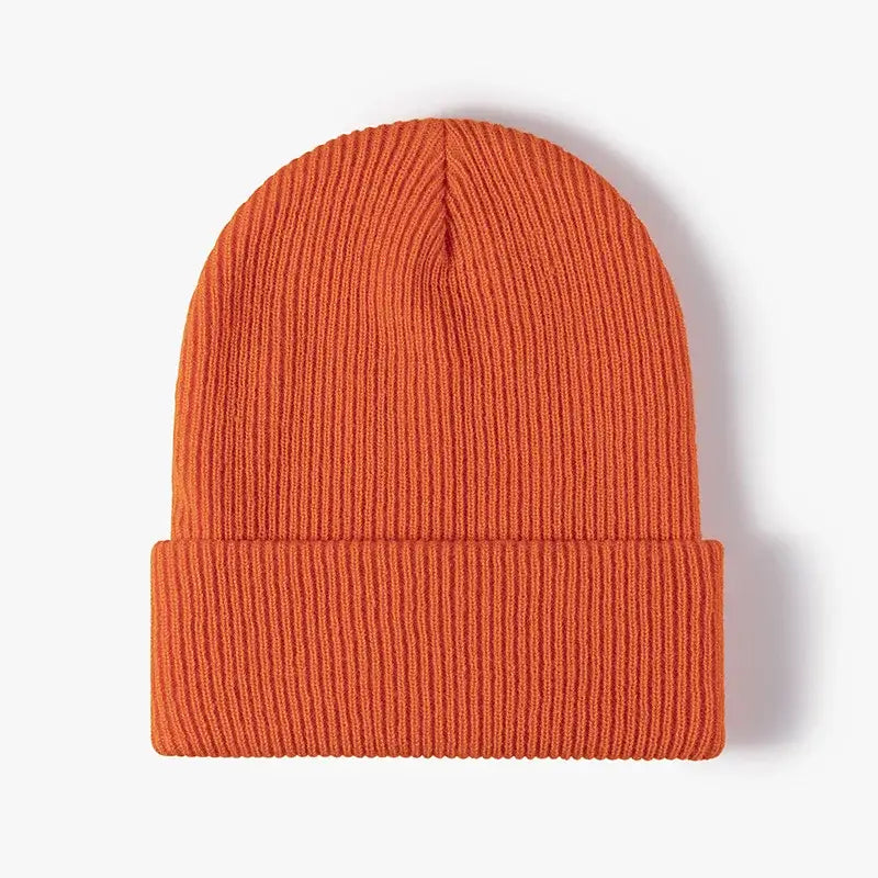 Bonnet en tricot orange