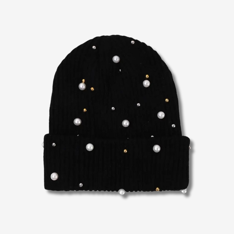 Bonnet femme perle noir