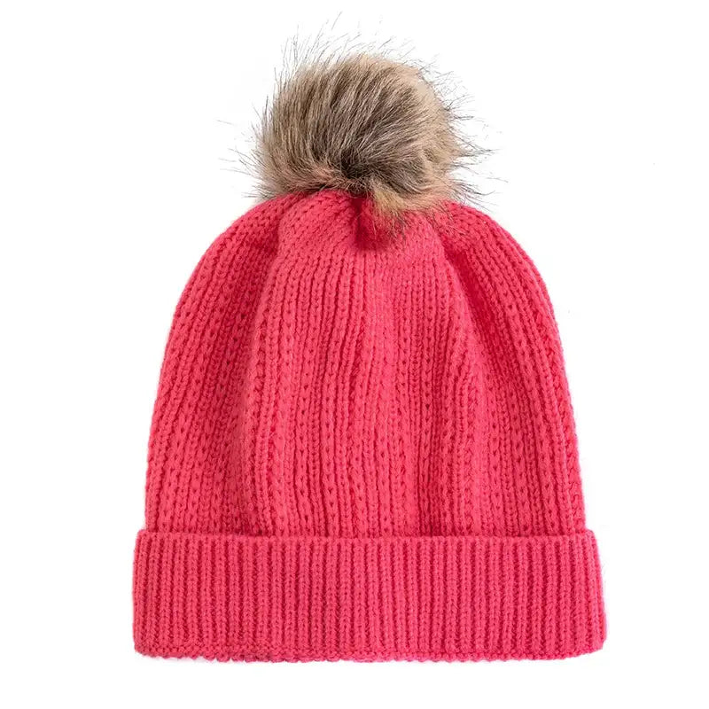 Bonnet pompon fushia