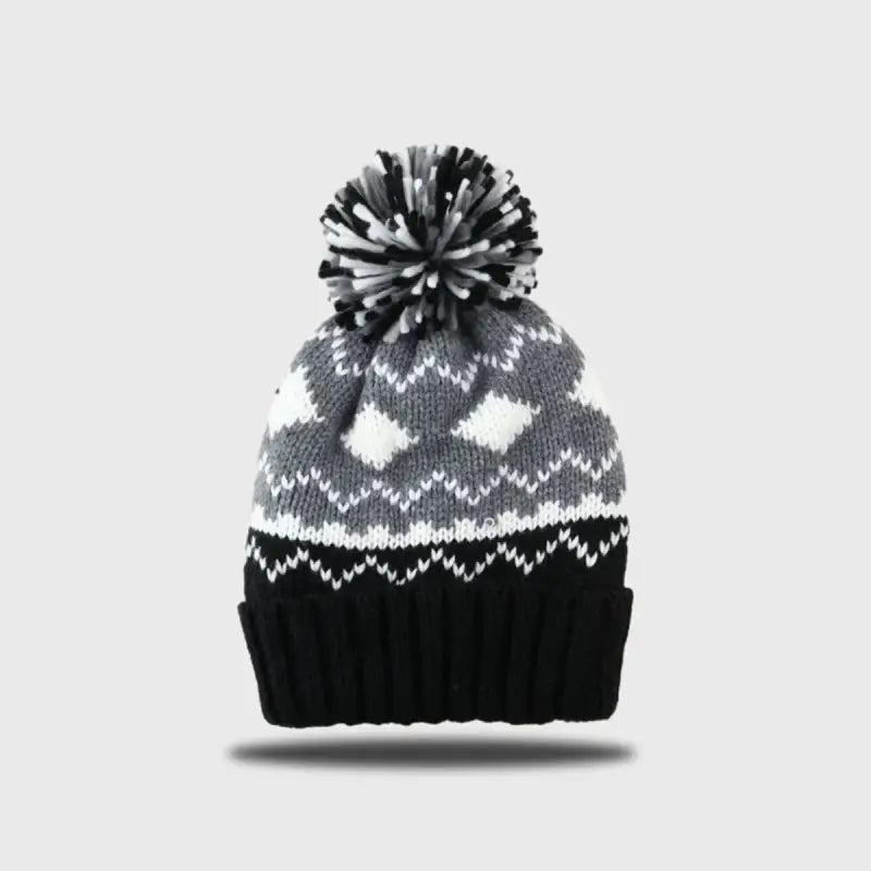 Bonnet pompon homme gris