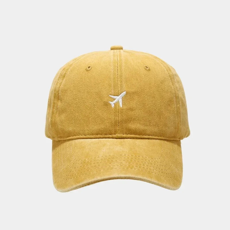 Casquette avion jaune