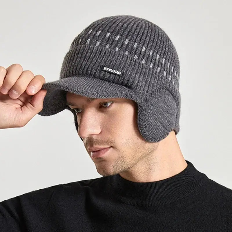 Casquette bonnet homme gris foncé