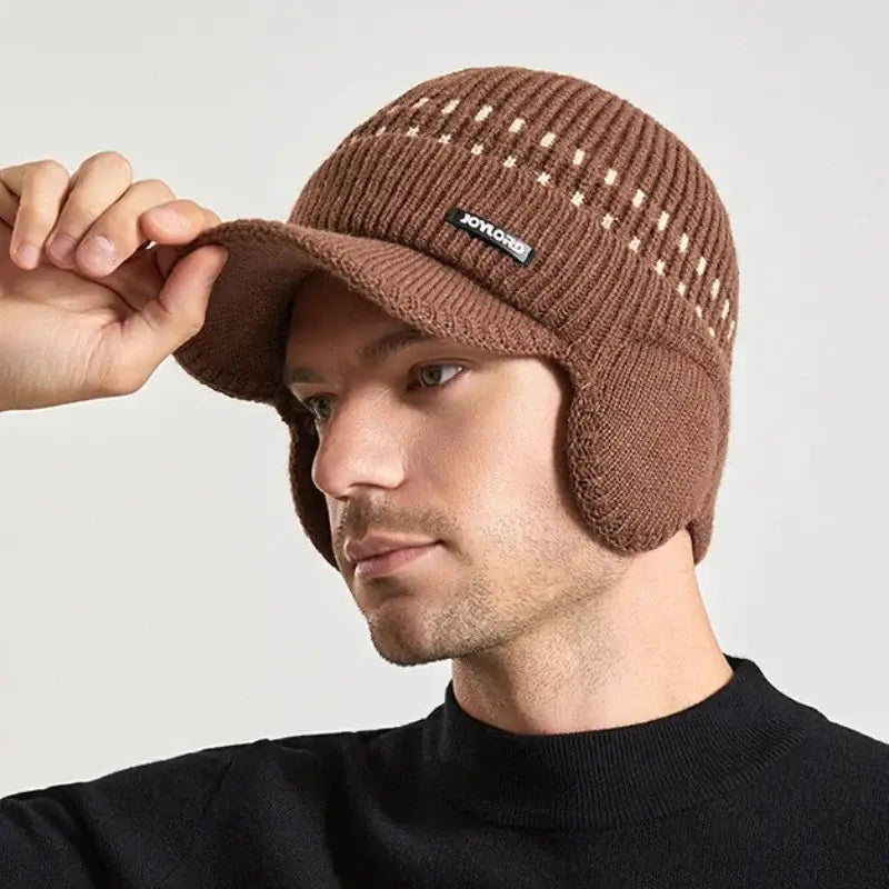 Casquette bonnet homme marron