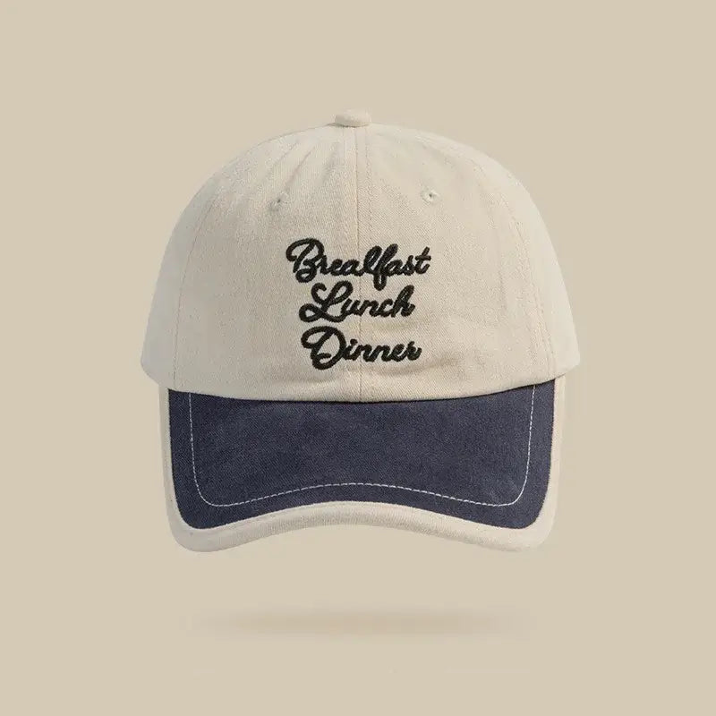 Casquette breakfast lunch dinner bleu foncé