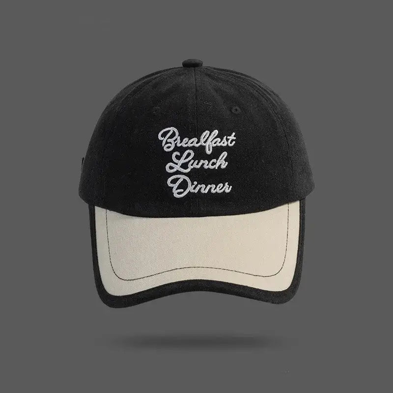 Casquette breakfast lunch dinner noir