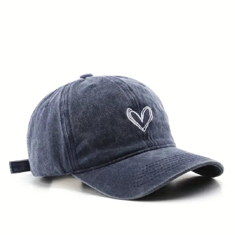 Casquette coeur brodé bleu foncé