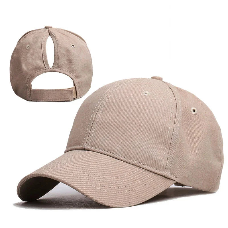 Casquette femme queue de cheval marron