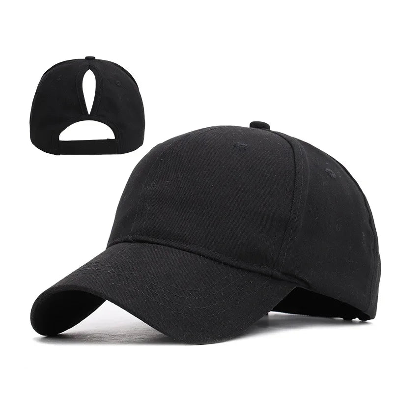 Casquette femme queue de cheval noir