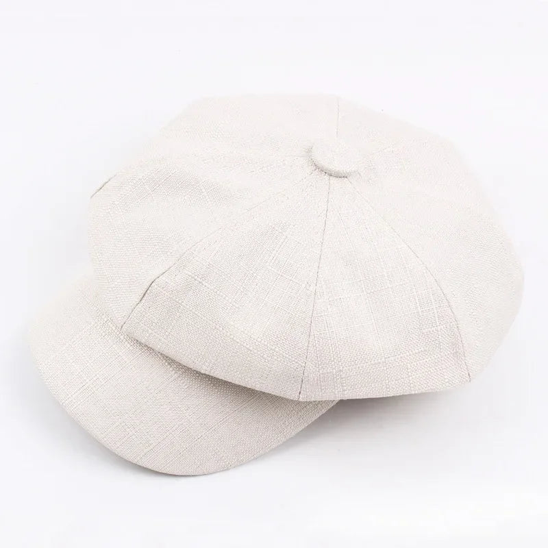 Casquette gavroche toile blanc