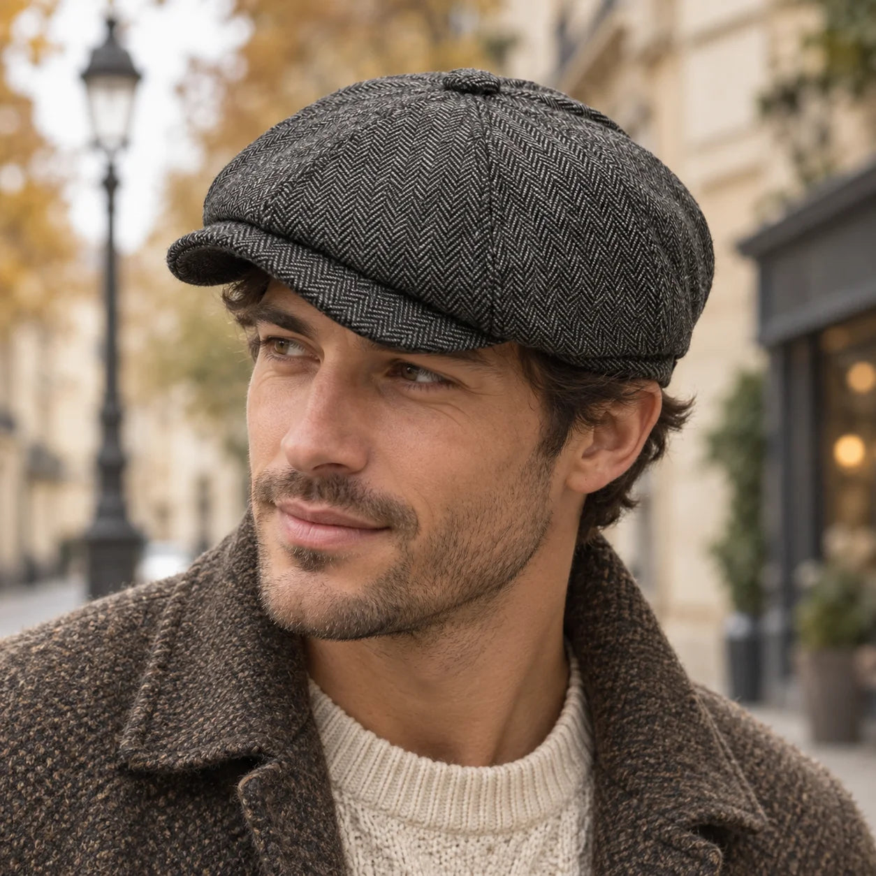 Casquette gavroche tweed