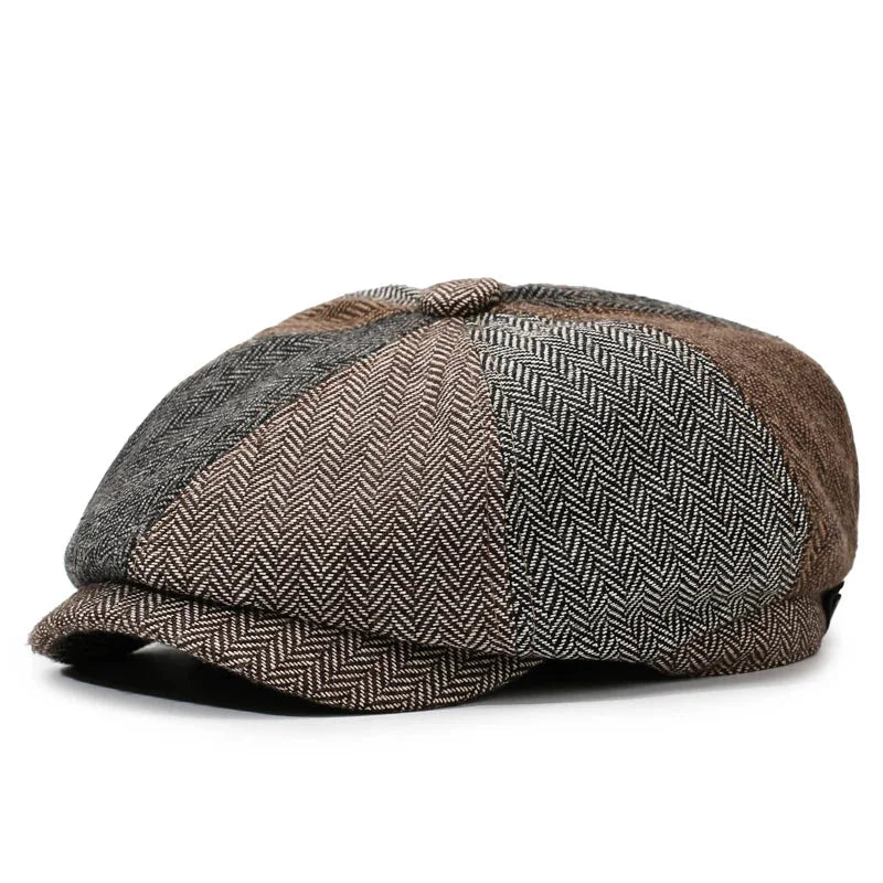 Casquette gavroche tweed multicolore