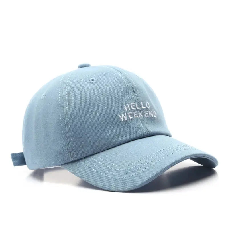 Casquette hello week-end bleu ciel