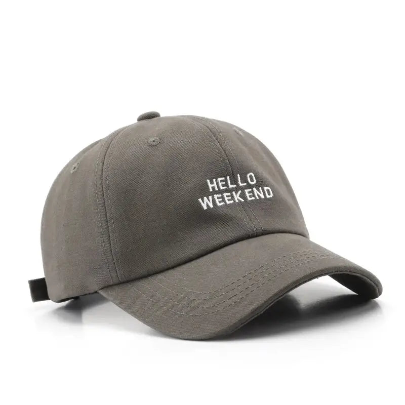 Casquette hello week-end gris