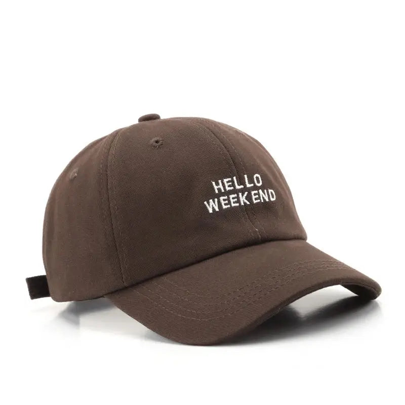 Casquette hello week-end marron