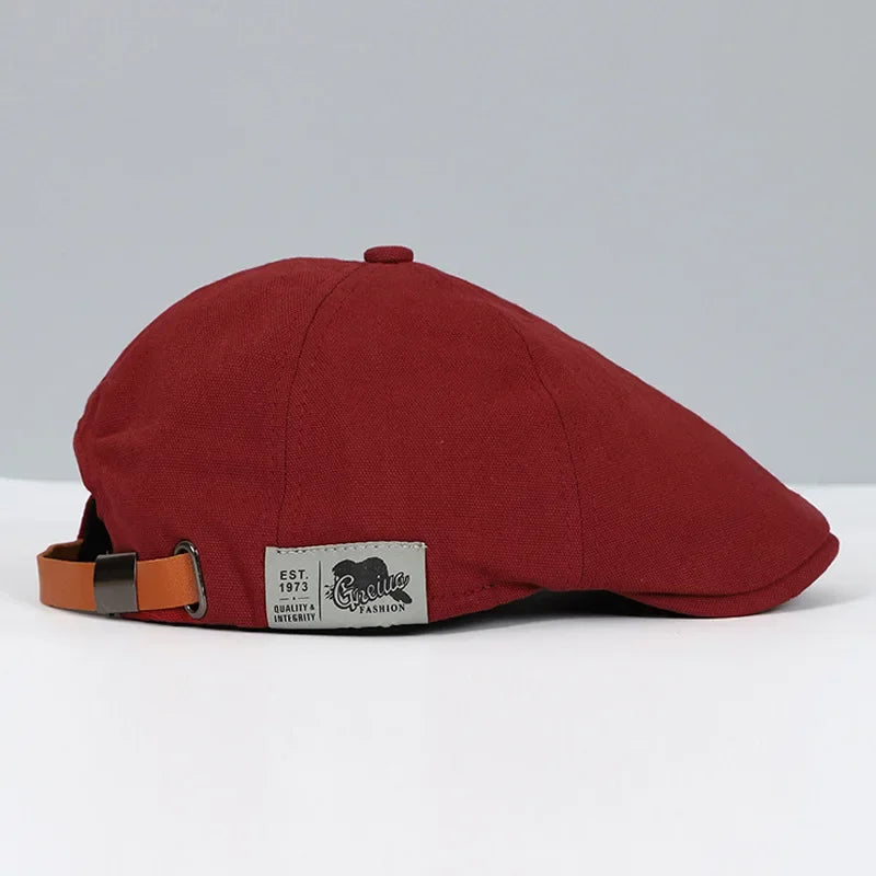 Casquette plate coton sangle réglable bordeaux