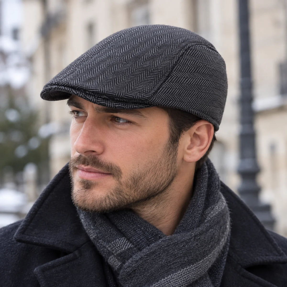 Casquette plate d’hiver pour homme