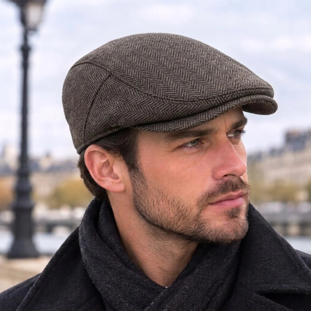 Casquette plate d’hiver pour homme