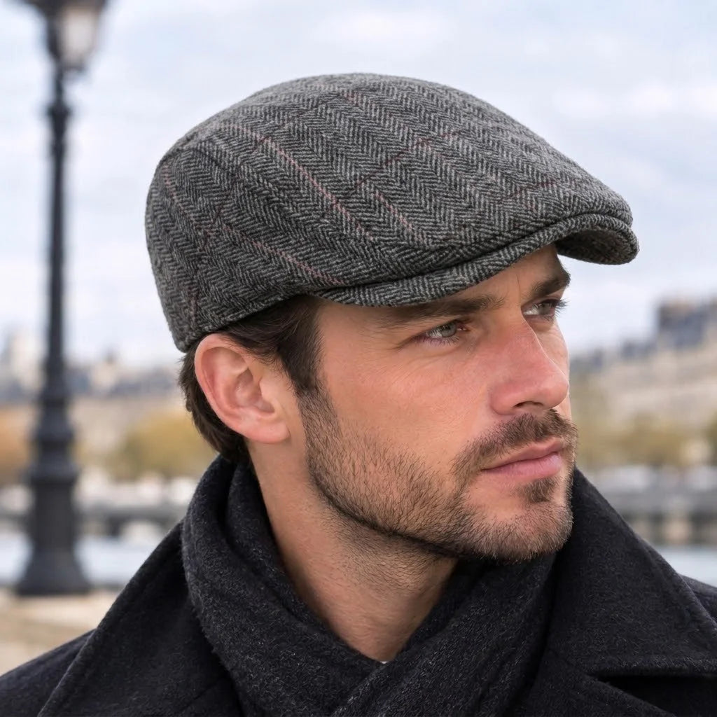 Casquette plate d’hiver pour homme