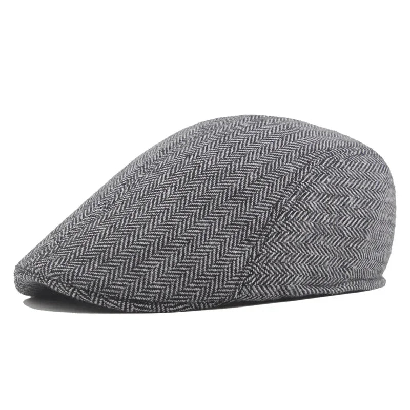 Casquette plate d’hiver pour homme gris clair