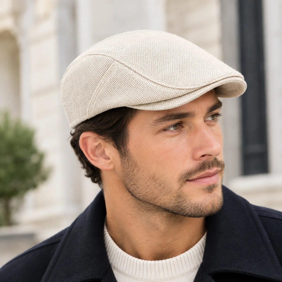 Casquette plate en lin