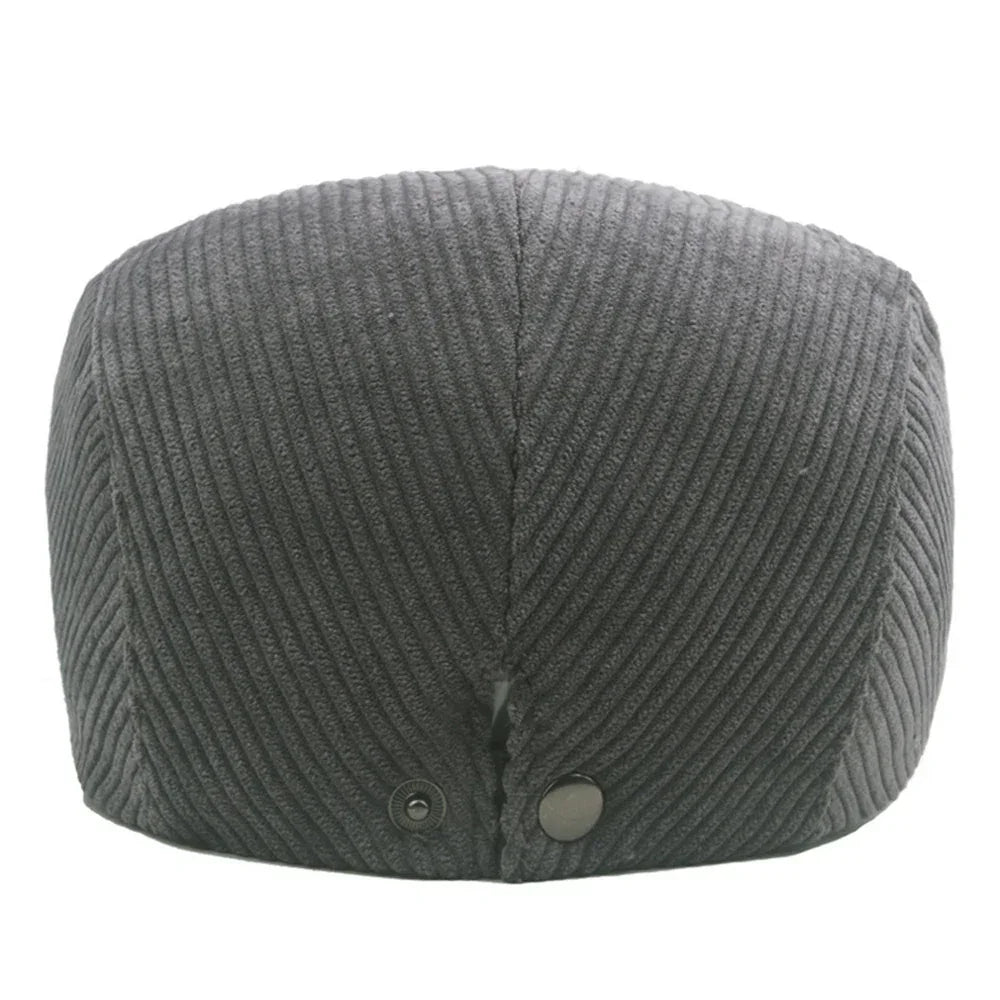 Casquette plate en velours côtelé