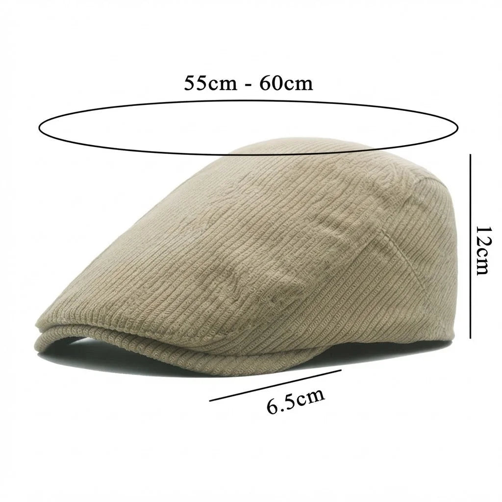 Casquette plate en velours côtelé