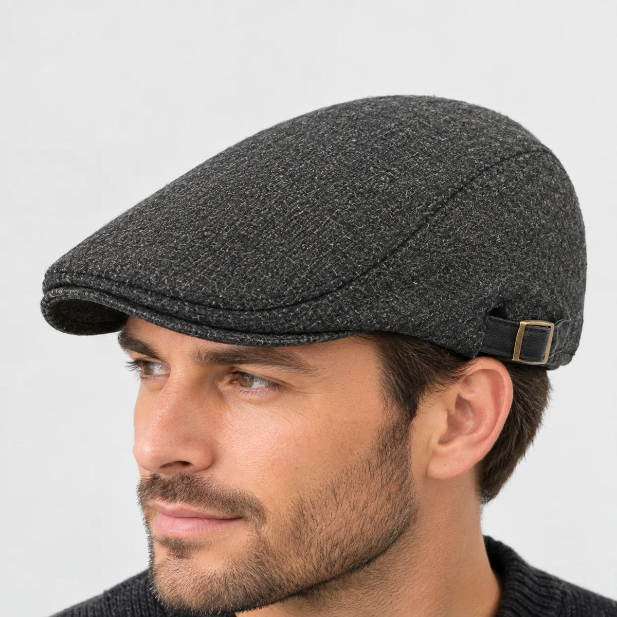 Casquette plate homme à chevrons