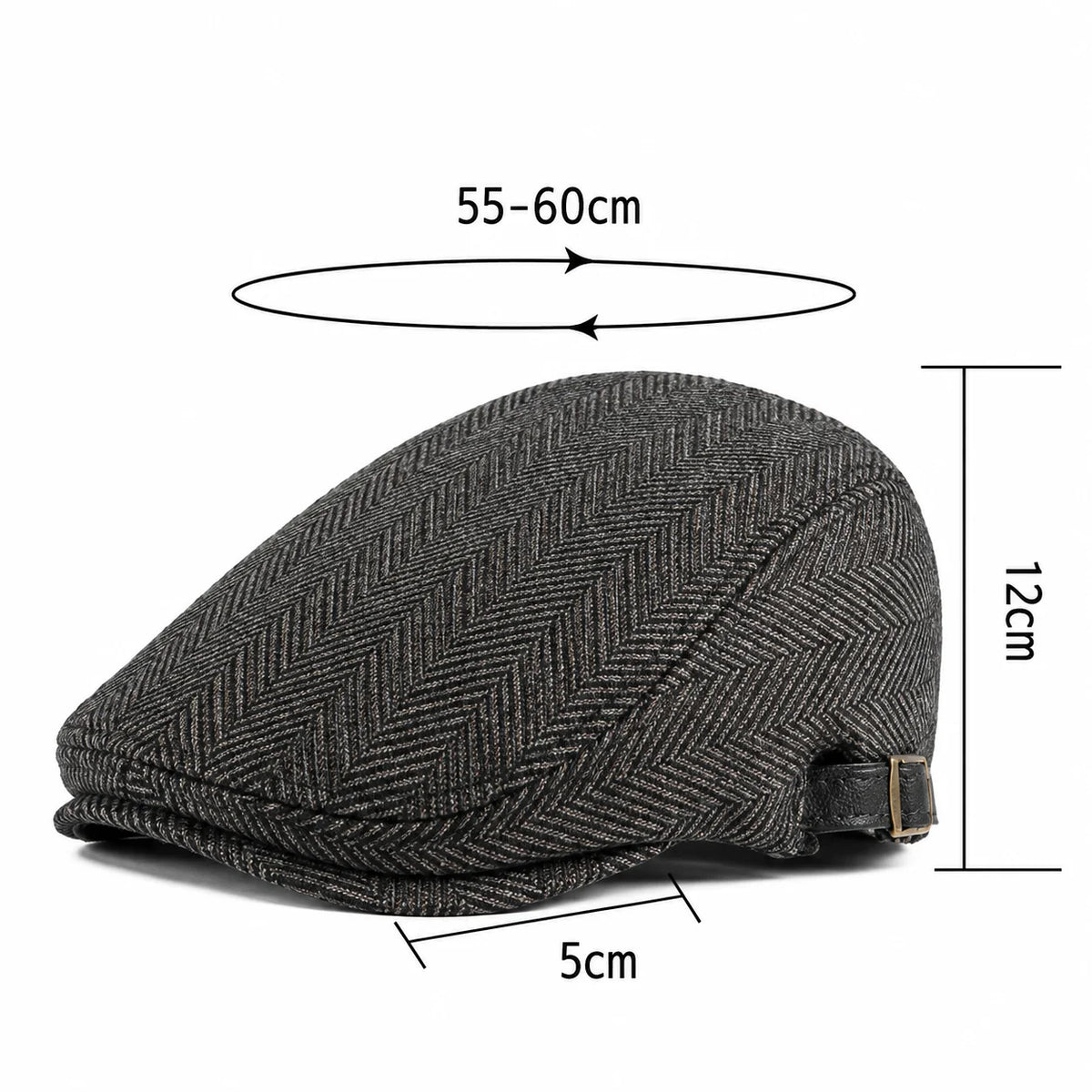 Casquette plate homme à chevrons