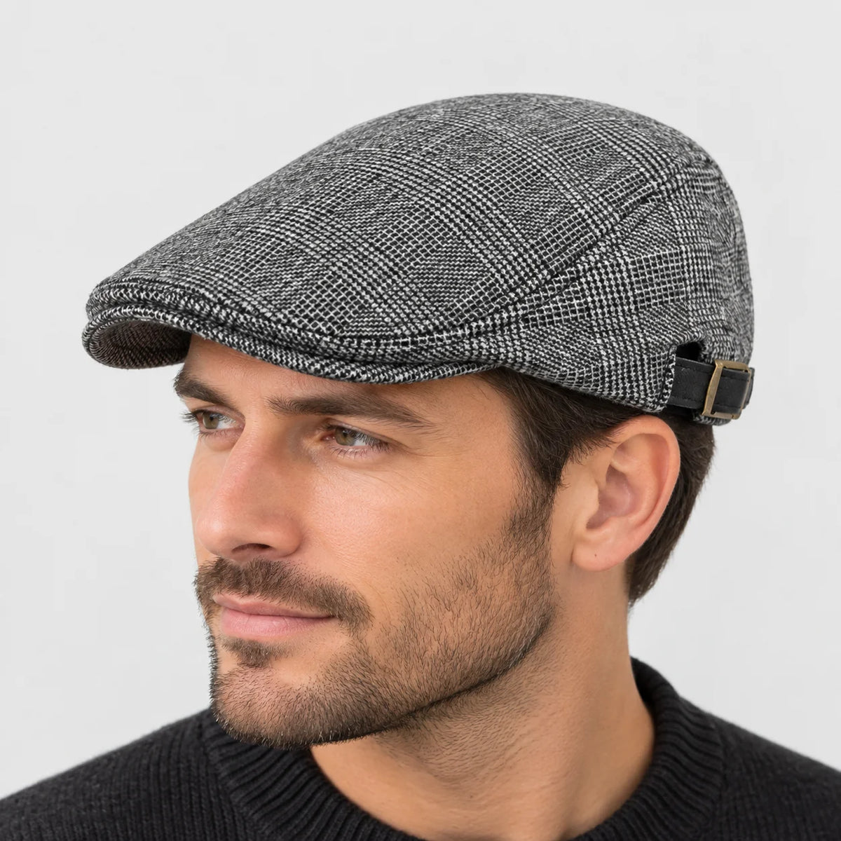 Casquette plate homme à chevrons