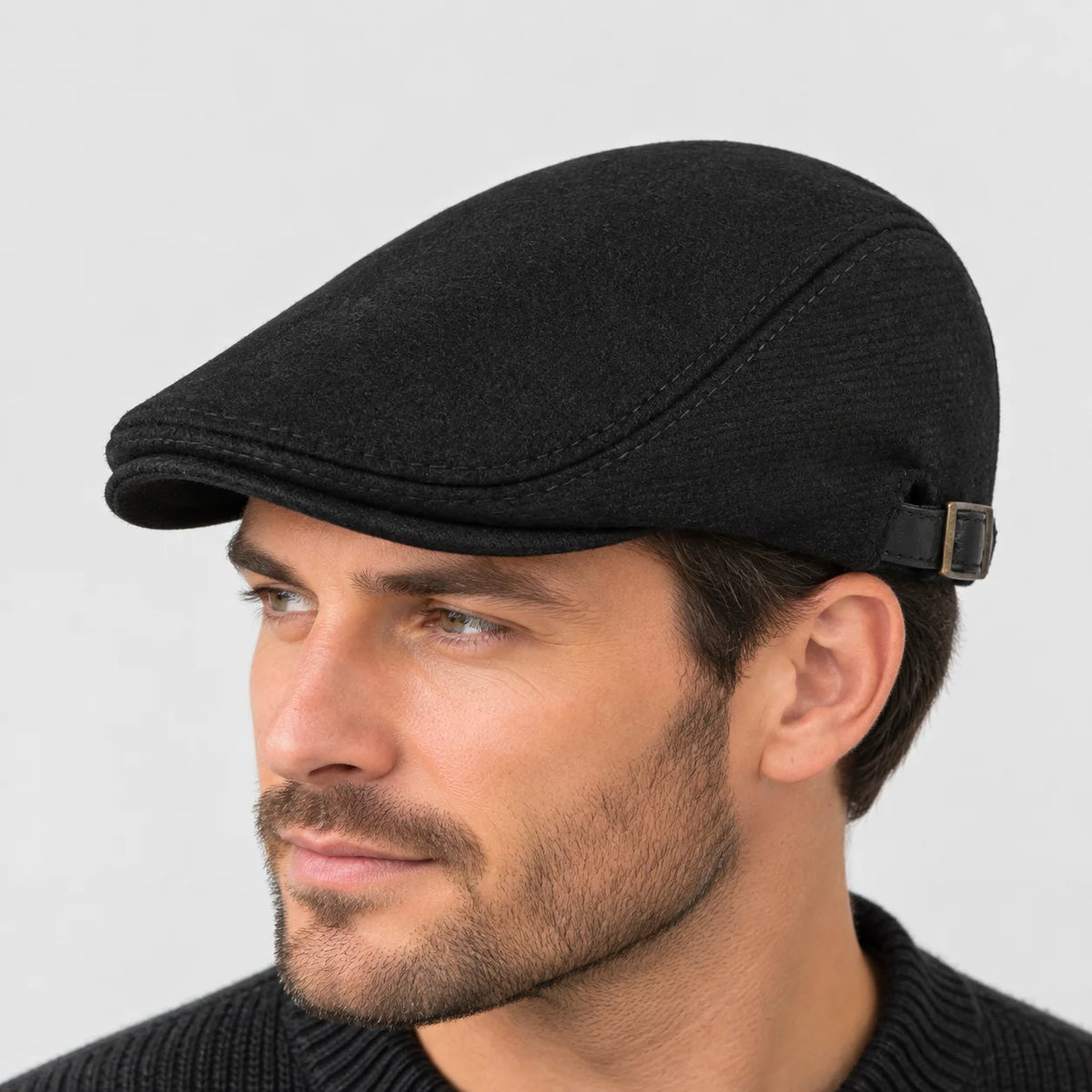 Casquette plate homme à chevrons