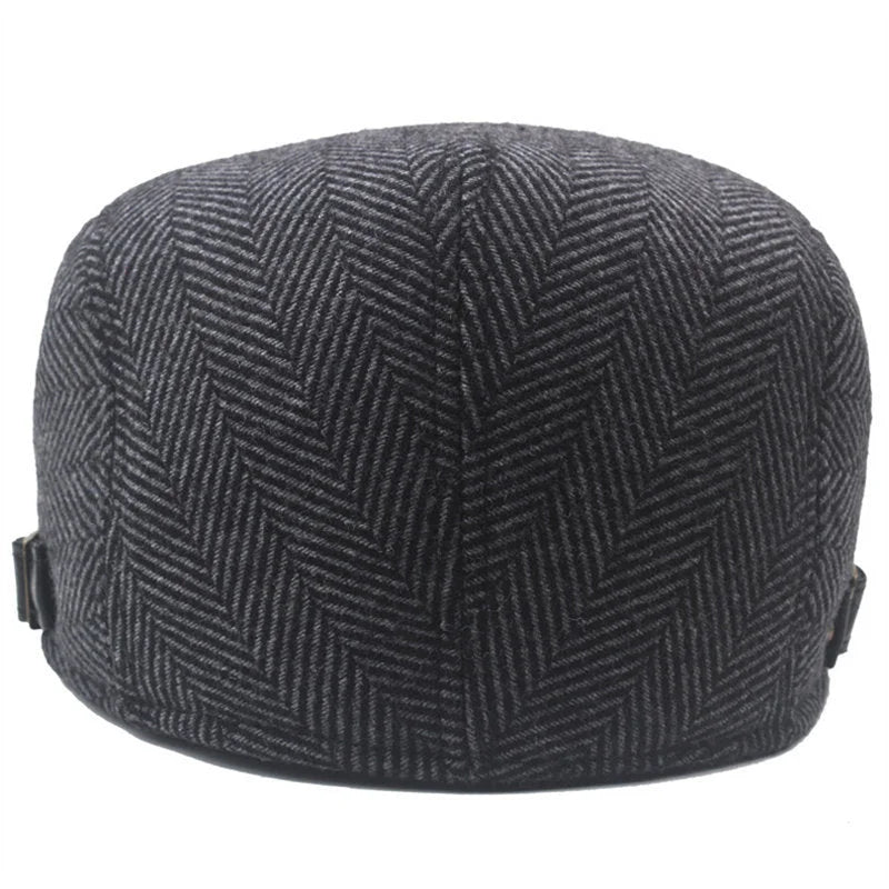 Casquette plate homme à chevrons