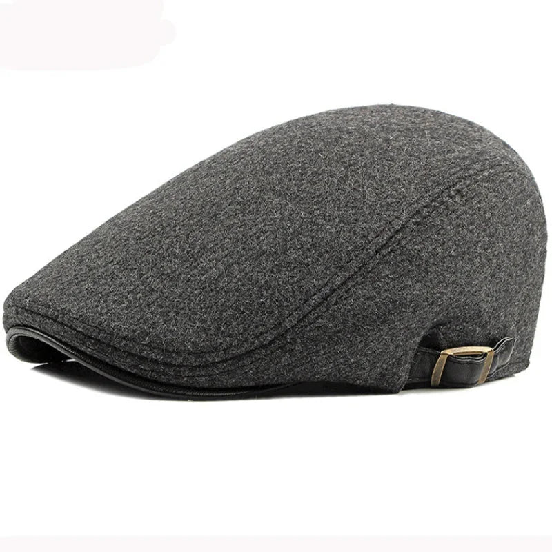 Casquette plate homme à chevrons gris foncé